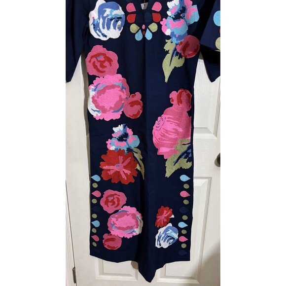 NWT Frances Valentine Delightful Caftan Peony Garden Cotton Embroidery Dress XS - Picture 7 of 16